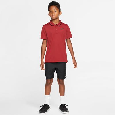 Nike Boys Dri-FIT Tennis Polo - Team Crimson/Black - main image
