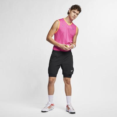 Nike Mens AeroReact Rafa Top - Laser Fuchsia/Thunder Grey - main image