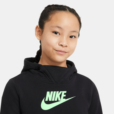 Nike Girls Pullover Hoodie - Black/Teal Tint - main image