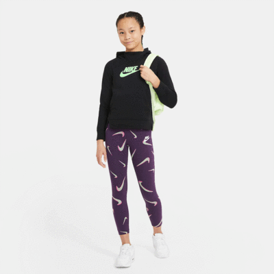 Nike Girls Pullover Hoodie - Black/Teal Tint - main image
