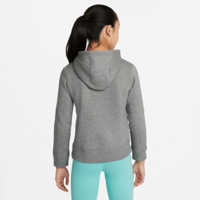 Nike Girls Pullover Hoodie - Grey/Yellow - main image