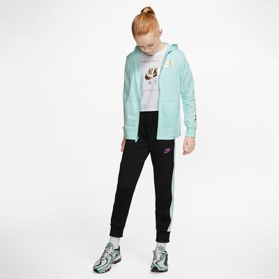 Nike Air Girls Fleece Hoodie - Teal Tint/Metallic Gold - main image