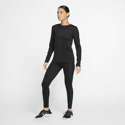 Nike Womens Warm Long Sleeve Top - Black/Clear