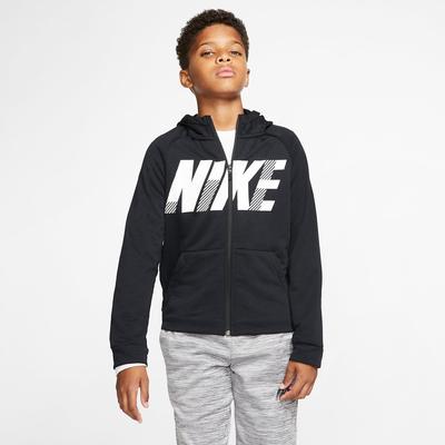 Nike Boys Dri-FIT Training Hoodie - Black/White
