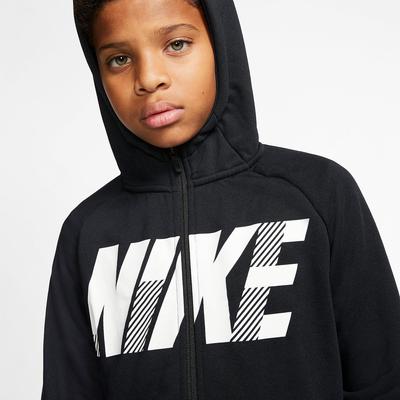 Nike Boys Dri-FIT Training Hoodie - Black/White - main image