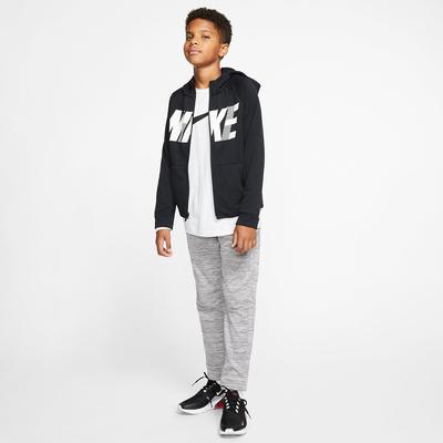 Nike Boys Dri-FIT Training Hoodie - Black/White