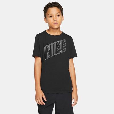 Nike Boys Breathe Graphic Training T-Shirt - Black/Gunsmoke - main image