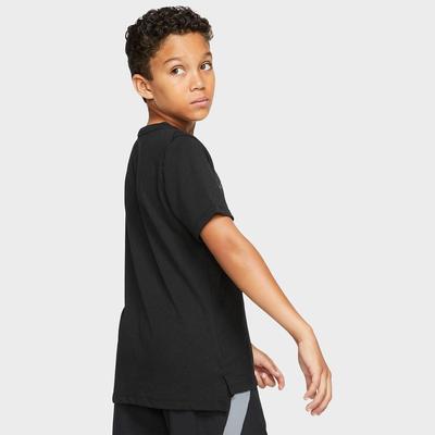 Nike Boys Breathe Graphic Training T-Shirt - Black/Gunsmoke