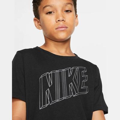 Nike Boys Breathe Graphic Training T-Shirt - Black/Gunsmoke - main image