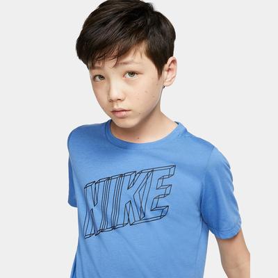 Nike Boys Breathe Graphic Training T-Shirt - Mountain Blue - main image