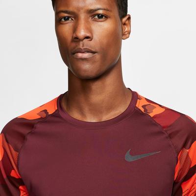 Nike Mens Pro Camo Top - Night Maroon - main image