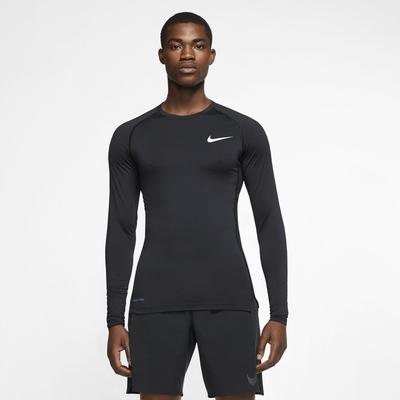 Nike Mens Pro Long Sleeve Top - Black/White - main image
