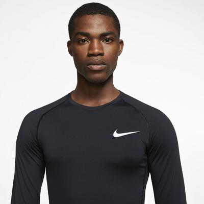 Nike Mens Pro Long Sleeve Top - Black/White - main image