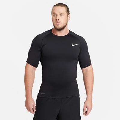 Nike Mens Tight-Fit Short Sleeve Training Top - Black - Tennisnuts.com