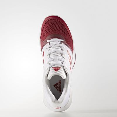 Adidas Womens Barricade Club 2017 Tennis Shoes - White/Burgundy - main image