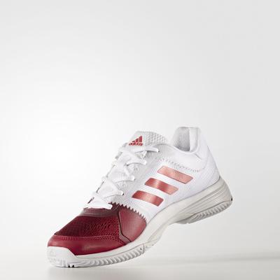 Adidas Womens Barricade Club 2017 Tennis Shoes - White/Burgundy - main image