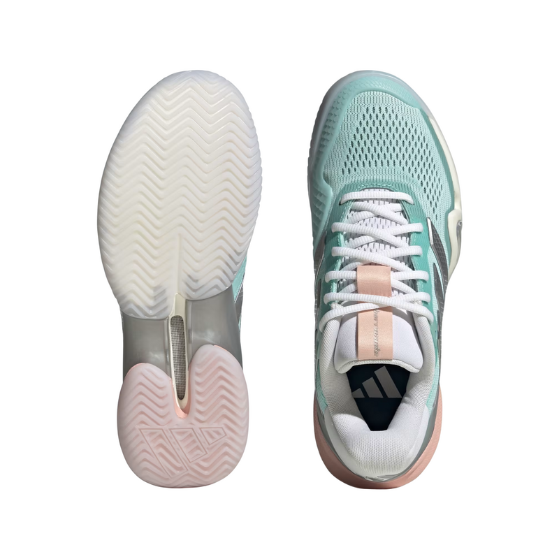 Adidas Womens Barricade 14 Tennis Shoes - Flash Aqua/SIlver Metallic/Blush Pink - main image