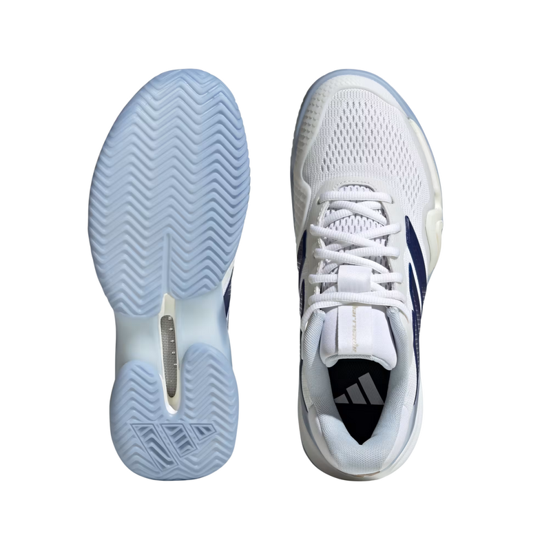 Adidas Womens Barricade 14 Tennis Shoes - Cloud White/Cyber Metallic/Dark Blue - main image