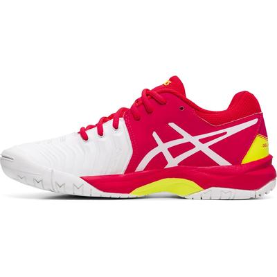 Asics Kids GEL-Resolution 7 GS Tennis Shoes - White/Laser Pink - main image