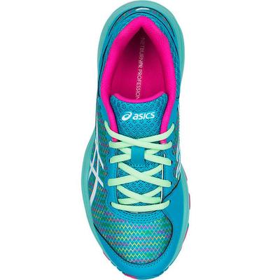 Asics Kids GEL-Netburner Pro Indoor Court Shoes - Island Blue/White/Pink Glow - main image