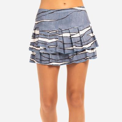 Lucky in Love Womens On The Wall Skirt - Denim Blue/White