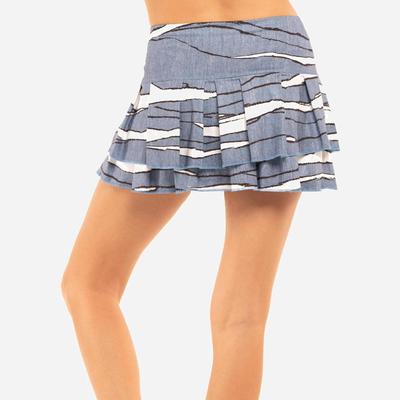 Lucky in Love Womens On The Wall Skirt - Denim Blue/White