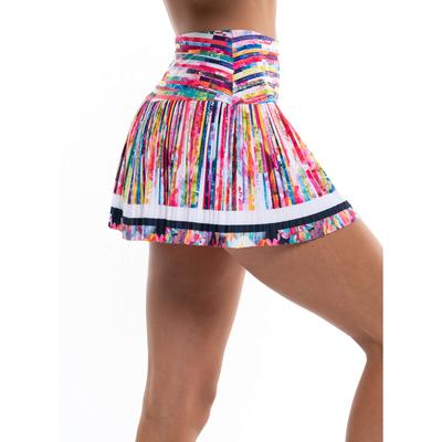 Lucky in Love Womens Techno Stripe Pleated Skort - Multicolour - main image