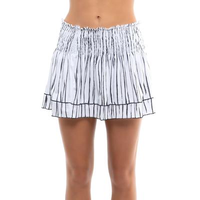 Lucky in Love Womens Going Wild Smocked Skirt - White/Black
