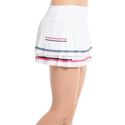 Lucky in Love Womens Cross The Line Pleated Skirt - White/Pink - main image