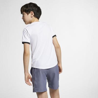 Nike Boys Dri-FIT Short Sleeve Tennis Top - White/Black - main image