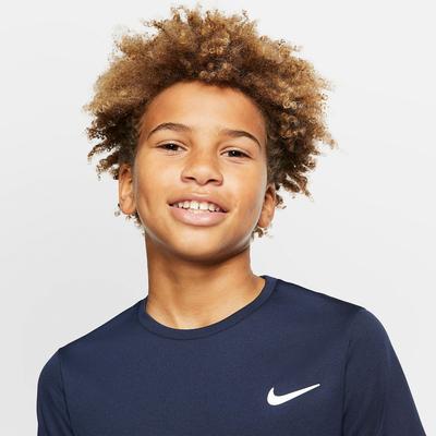 Nike Boys Dri-FIT Short Sleeve Tennis Top - Obsidian/White - main image