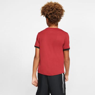 Nike Boys Dri-FIT Short Sleeve Tennis Top - Team Crimson/Black