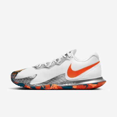 Nike Mens Air Zoom Vapor Cage 4 Tennis Shoes - White/Orange
