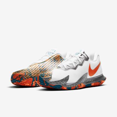 Nike Mens Air Zoom Vapor Cage 4 Tennis Shoes - White/Orange - main image
