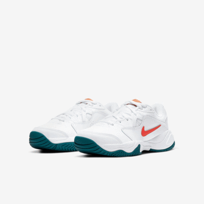 Nike Kids Court Lite 2 Tennis Shoes - White/Teal