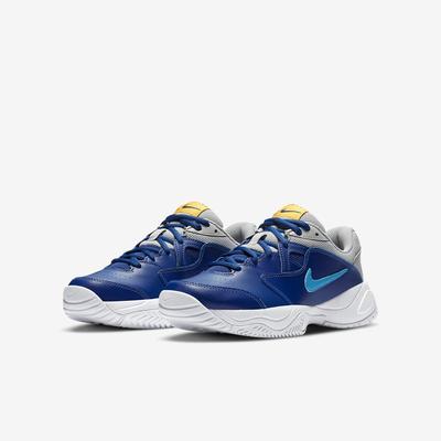 Nike Kids Court Lite 2 Tennis Shoes - Deep Blue Royal/Grey
