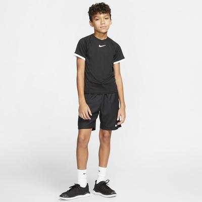 Nike Boys Dri-FIT Short Sleeved Top - Black/White - main image