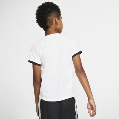 Nike Boys Dri-FIT Short Sleeved Top - White/Black - main image