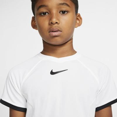 Nike Boys Dri-FIT Short Sleeved Top - White/Black - main image