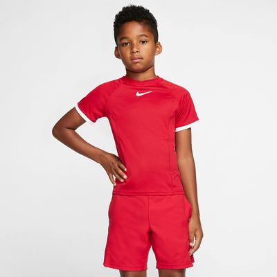 Nike Boys Dri-FIT Short Sleeved Top - Gym Red/White