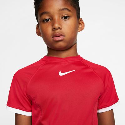 Nike Boys Dri-FIT Short Sleeved Top - Gym Red/White - main image