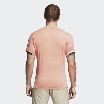 Adidas Mens Roland Garros Climachill Tennis Tee - Chalk Coral - main image