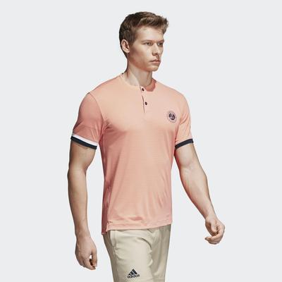 Adidas Mens Roland Garros Climachill Tennis Tee - Chalk Coral - main image