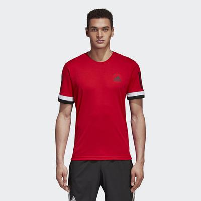 Adidas Mens 3-Stripes Club Tee - Scarlet Red - main image