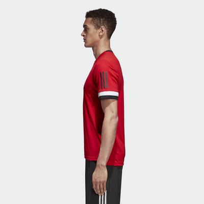 Adidas Mens 3-Stripes Club Tee - Scarlet Red - main image