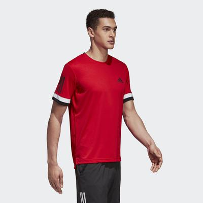 Adidas Mens 3-Stripes Club Tee - Scarlet Red - main image