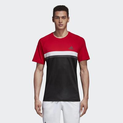 Adidas Mens 3-Stripes Club Tee - Scarlet Red/Black - main image