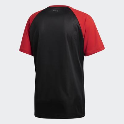 Adidas Mens 3-Stripes Club Tee - Scarlet Red/Black - main image