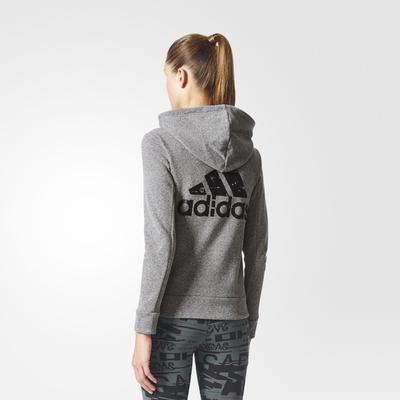 Adidas Womens Sport ID Hoodie - Grey/Black - main image