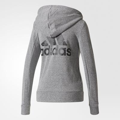 Adidas Womens Sport ID Hoodie - Grey/Black - main image